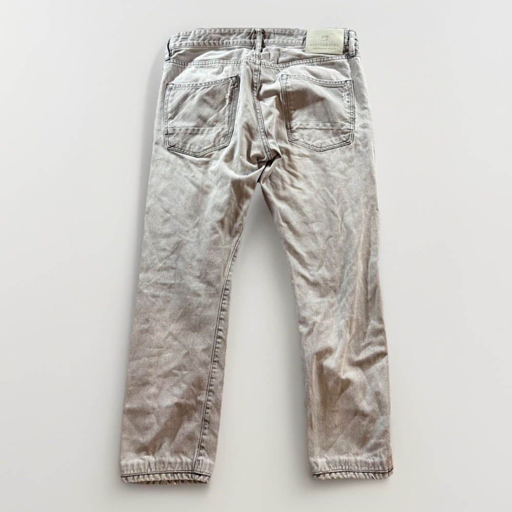 Scotch & Soda Jeans Mens 33x32 Gray Ralston Button Fly Distressed Measures 33x29